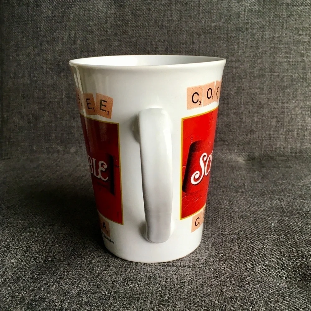 Novelty Scrabble Game Mug, White, Red, 11 oz